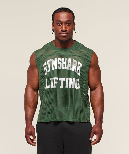 Gymshark Mesh Oversized Tank - Classic Green
