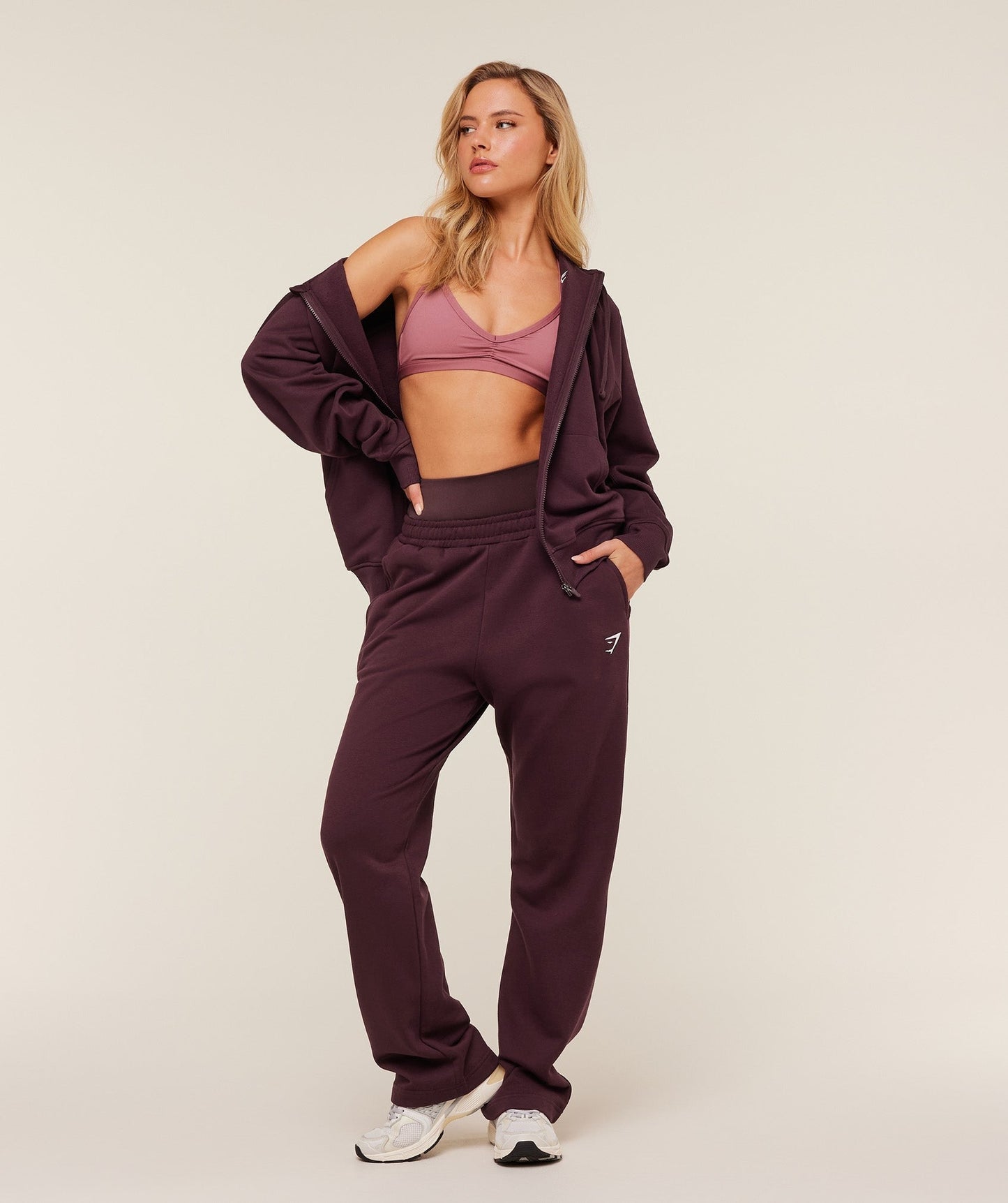 Gymshark Training Fleece Straight Leg Regular Joggers - GS Cherry Purple