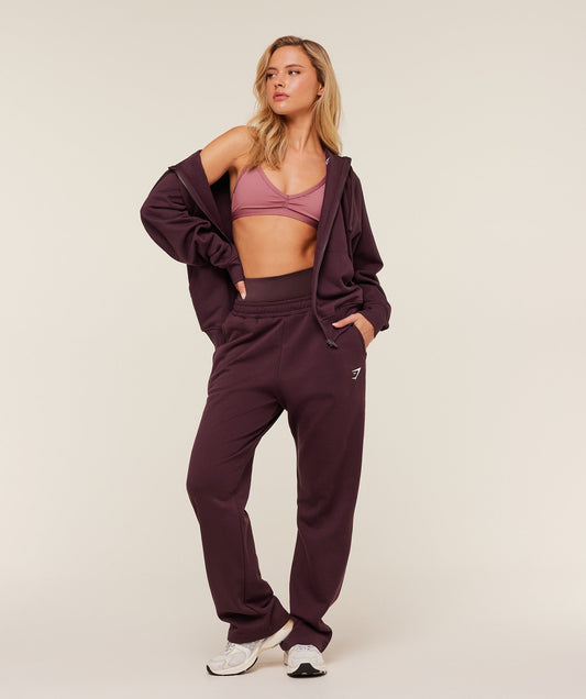 Gymshark Training Fleece Straight Leg Regular Joggers - GS Cherry Purple