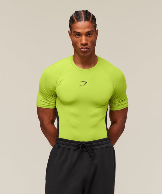 Gymshark Element Baselayer T-Shirt - Zest Green/Black