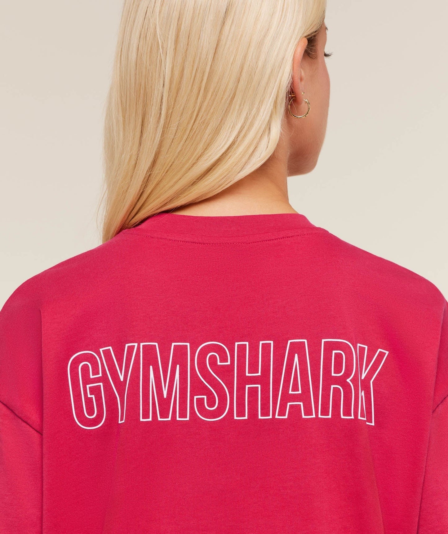 Gymshark Trace Graphic Oversized T-Shirt - Build Pink