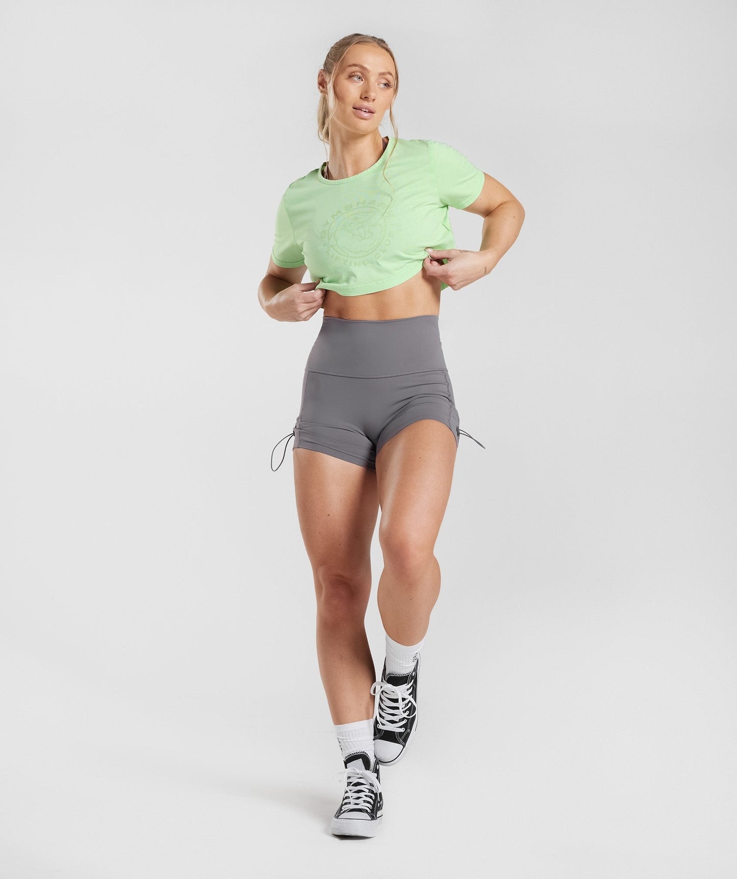 Gymshark Legacy Crop Top - Fresh Mint Green/Acid Wash