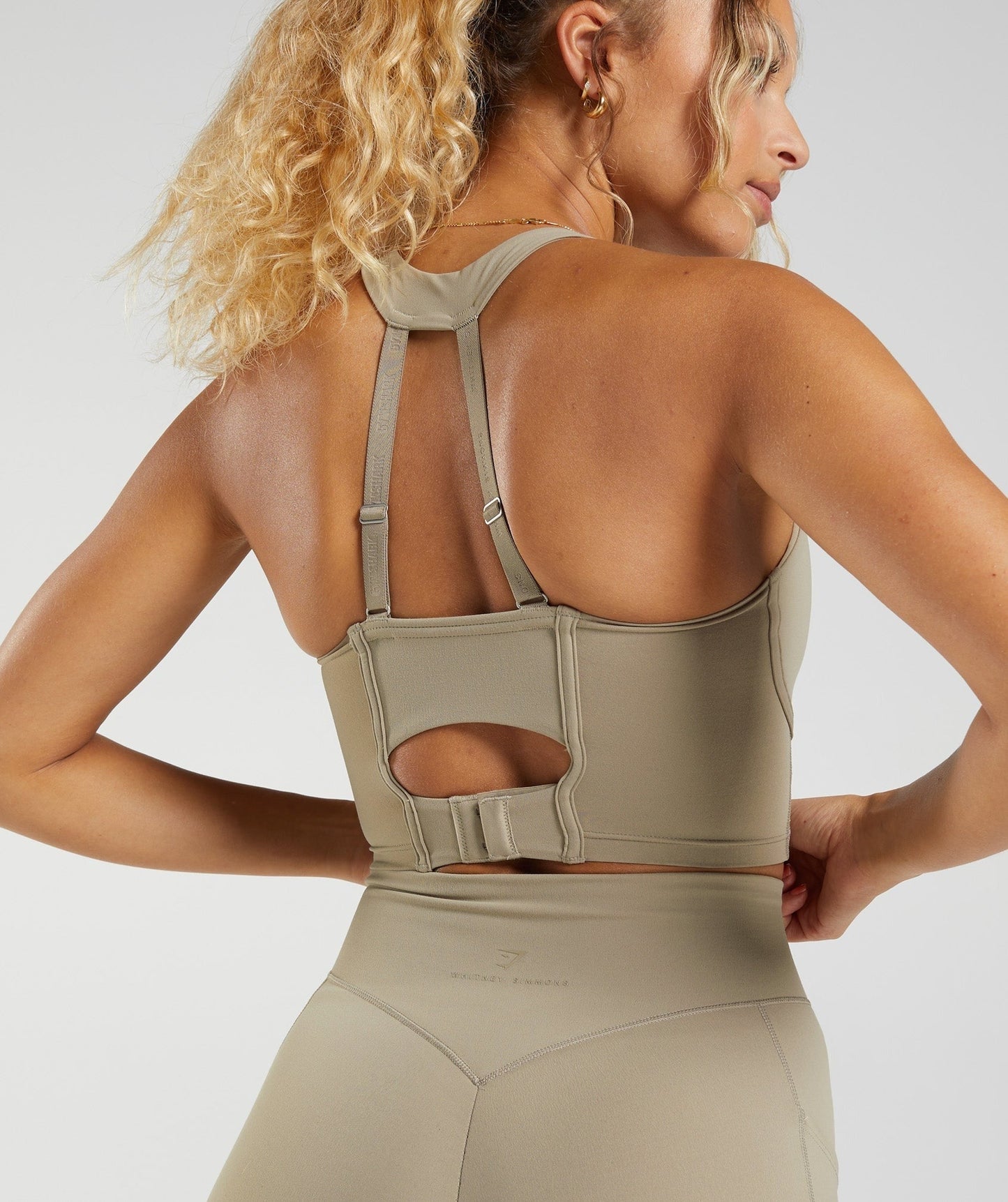 DNU Gymshark Whitney Longline Bra - Cement Brown