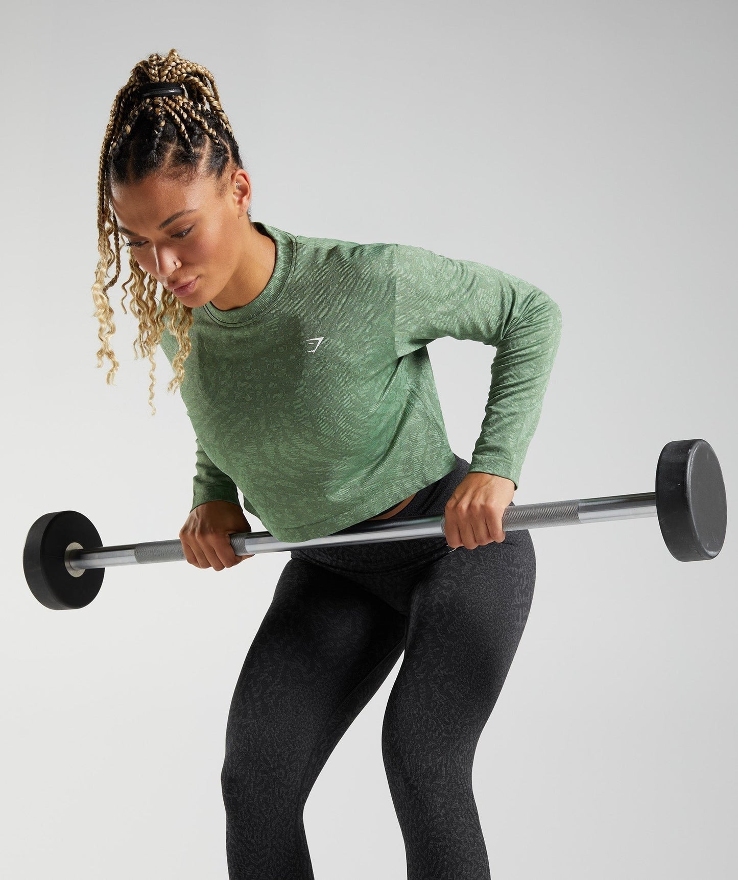 Gymshark Adapt Animal Seamless Long Sleeve Top - Wild | Iguana Green