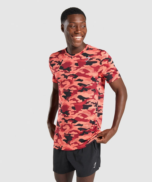 Gymshark Arrival T-Shirt - Red Camo