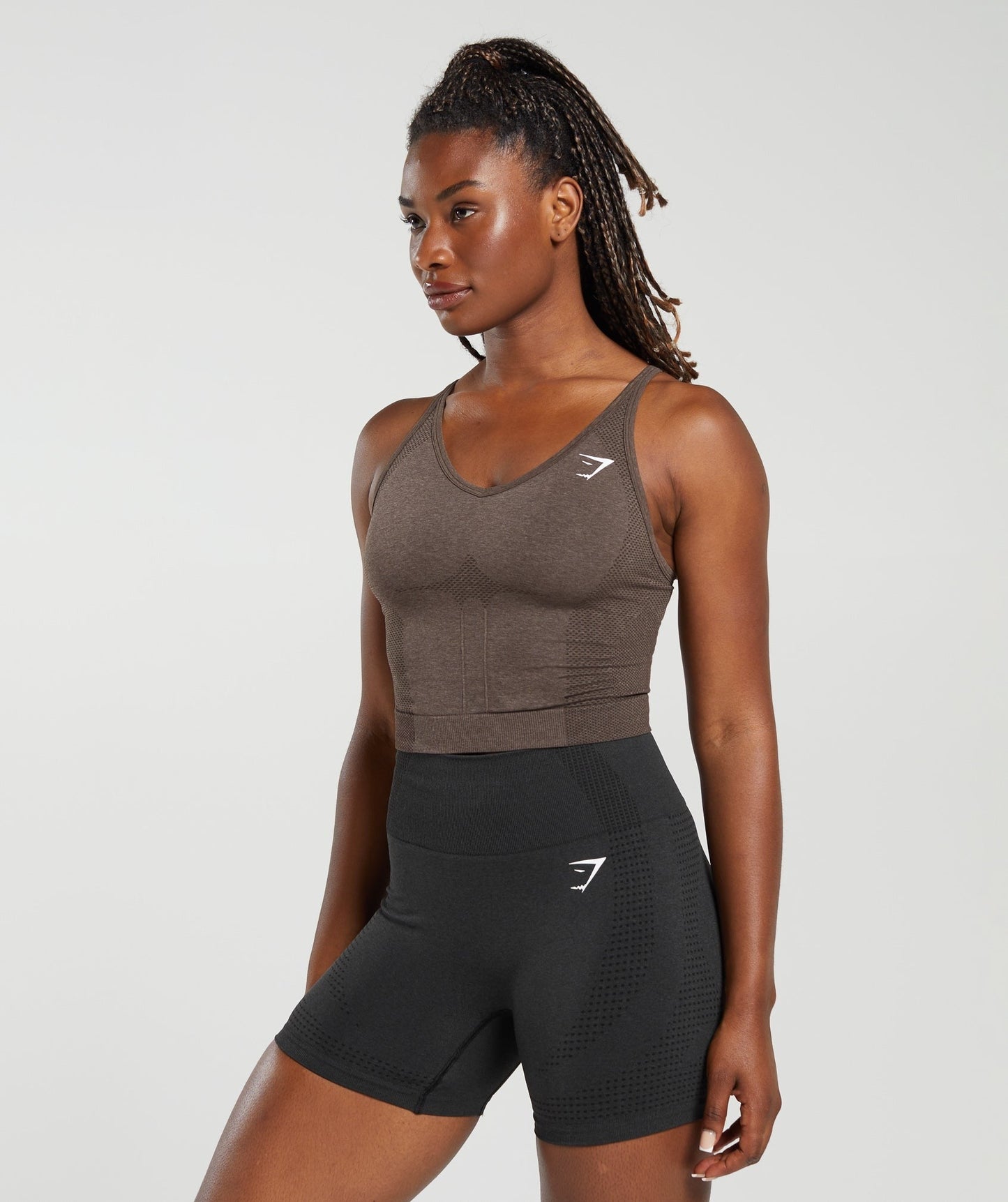 Gymshark Vital Midi Tank - Brown Marl