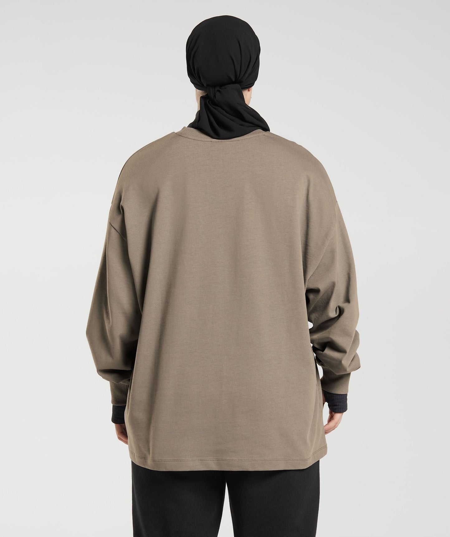 Gymshark GS X Leana Deeb Oversized Long Sleeve Top - Brushed Brown