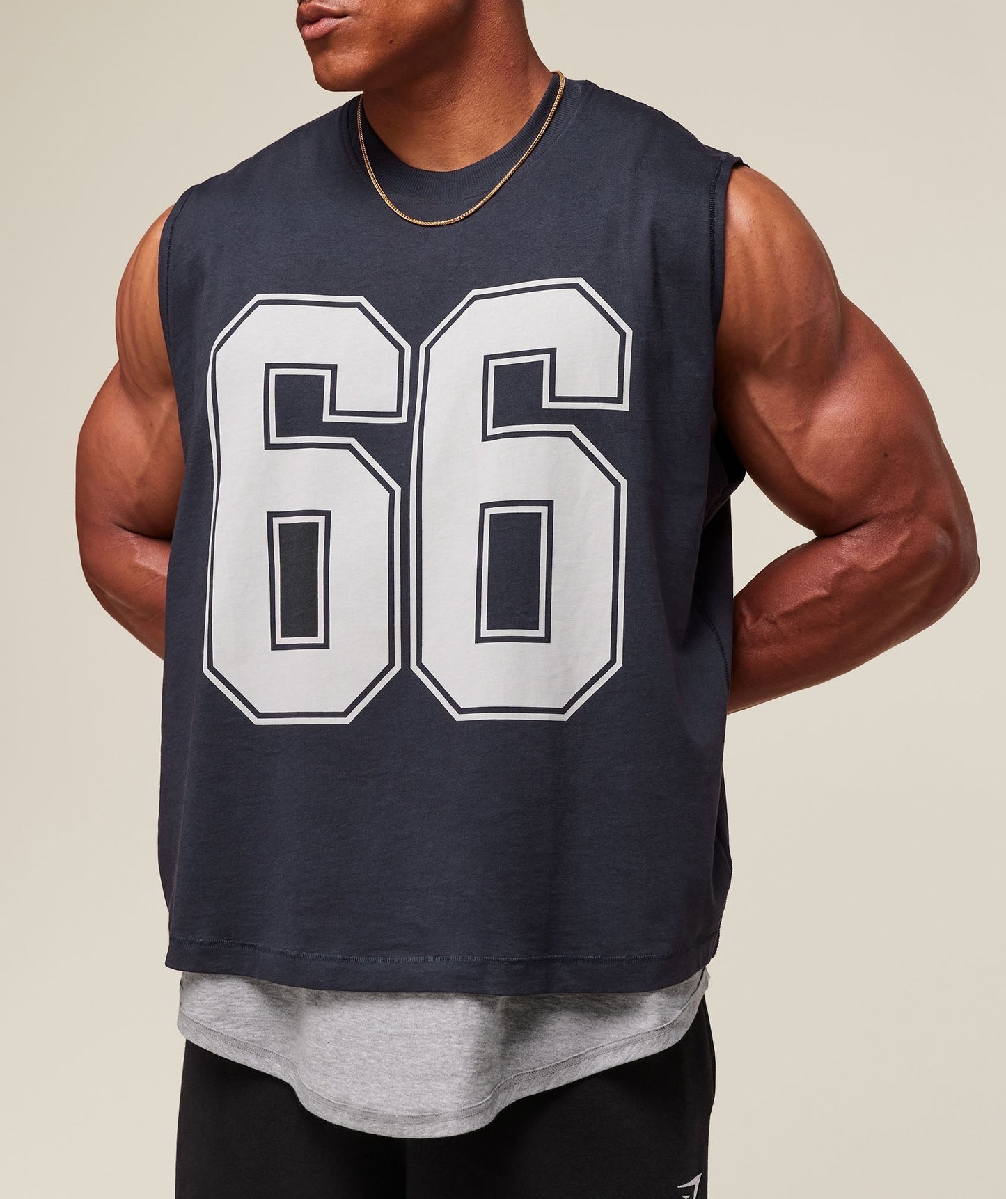 Gymshark GSLC 2in1 Reversible Tank - Light Grey Core Marl/Heavy Blue