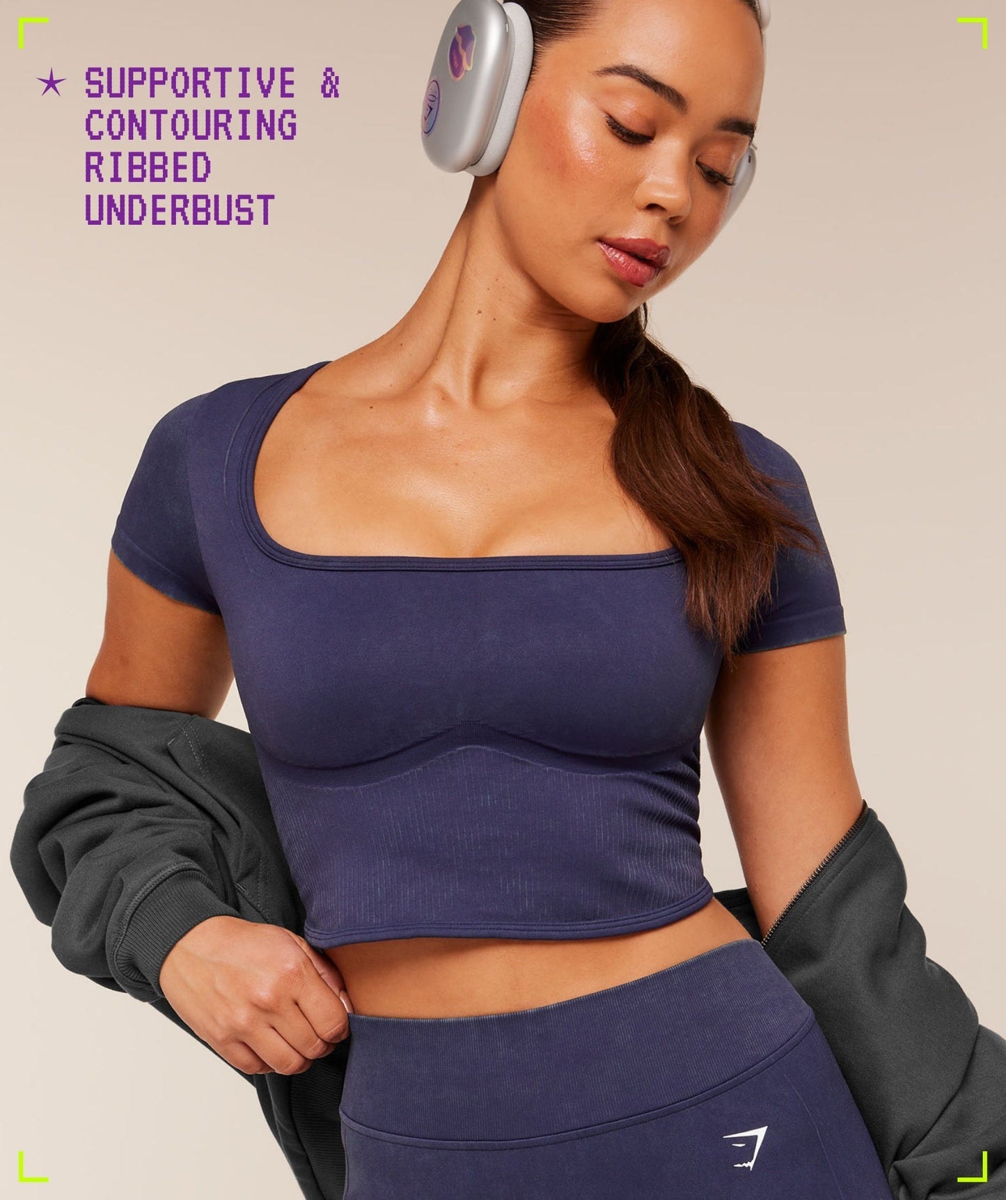 Gymshark x Bratz Crop Top - Indigo Purple/Wash