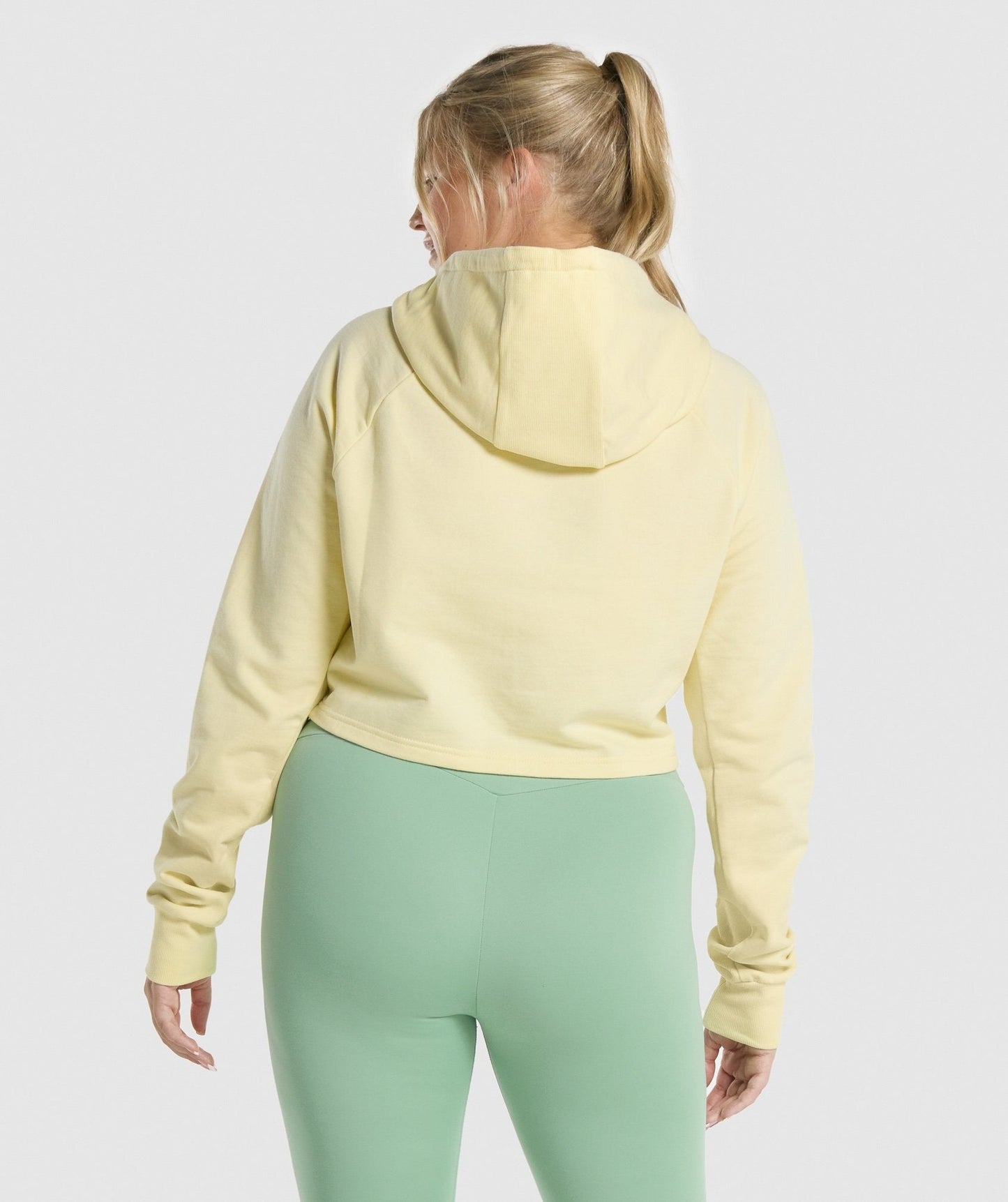 Gymshark Training Cropped Hoodie - Light Yellow