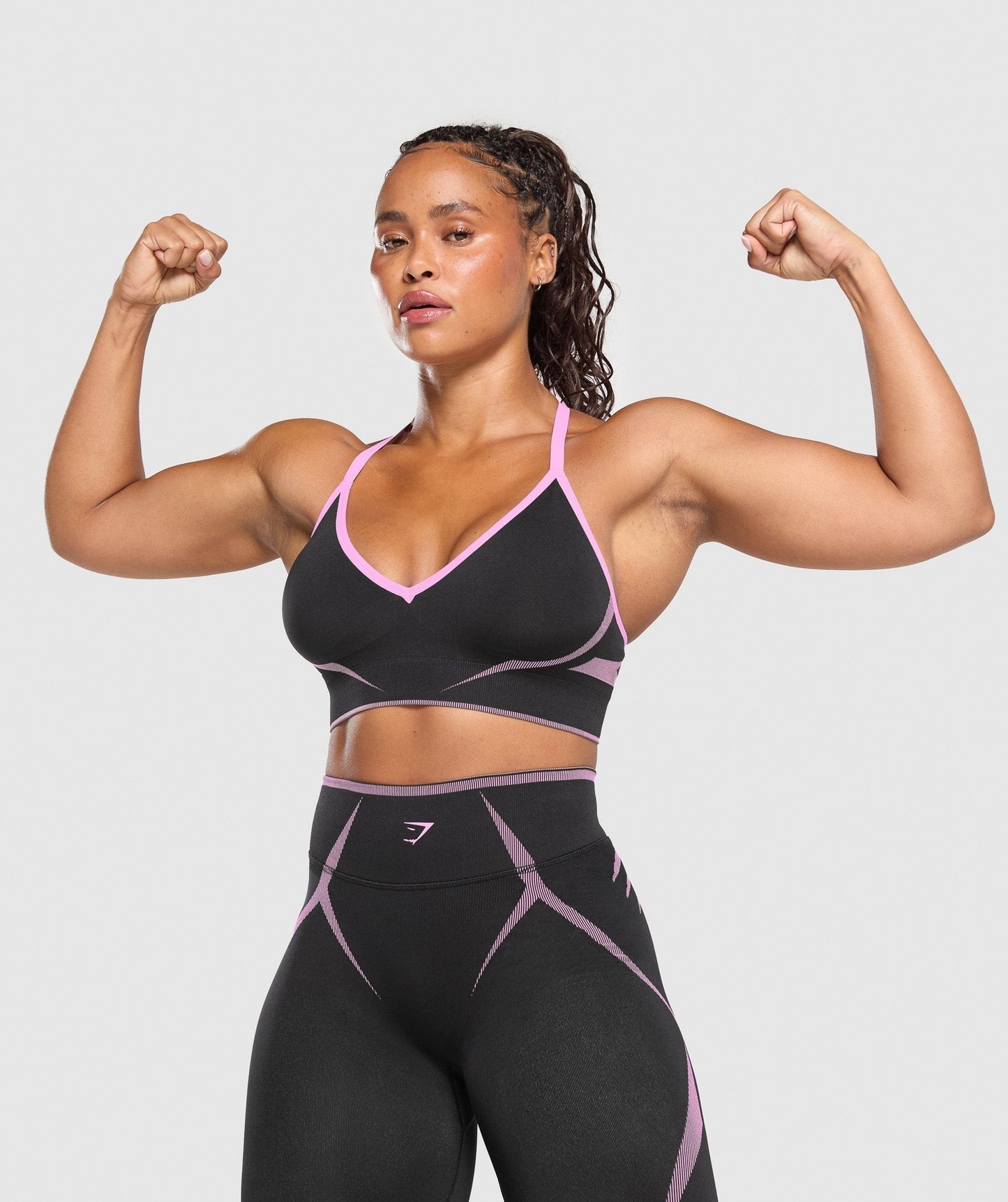 Gymshark Apex Lift Seamless Sports Bra - Darkest Purple/Sour Pink
