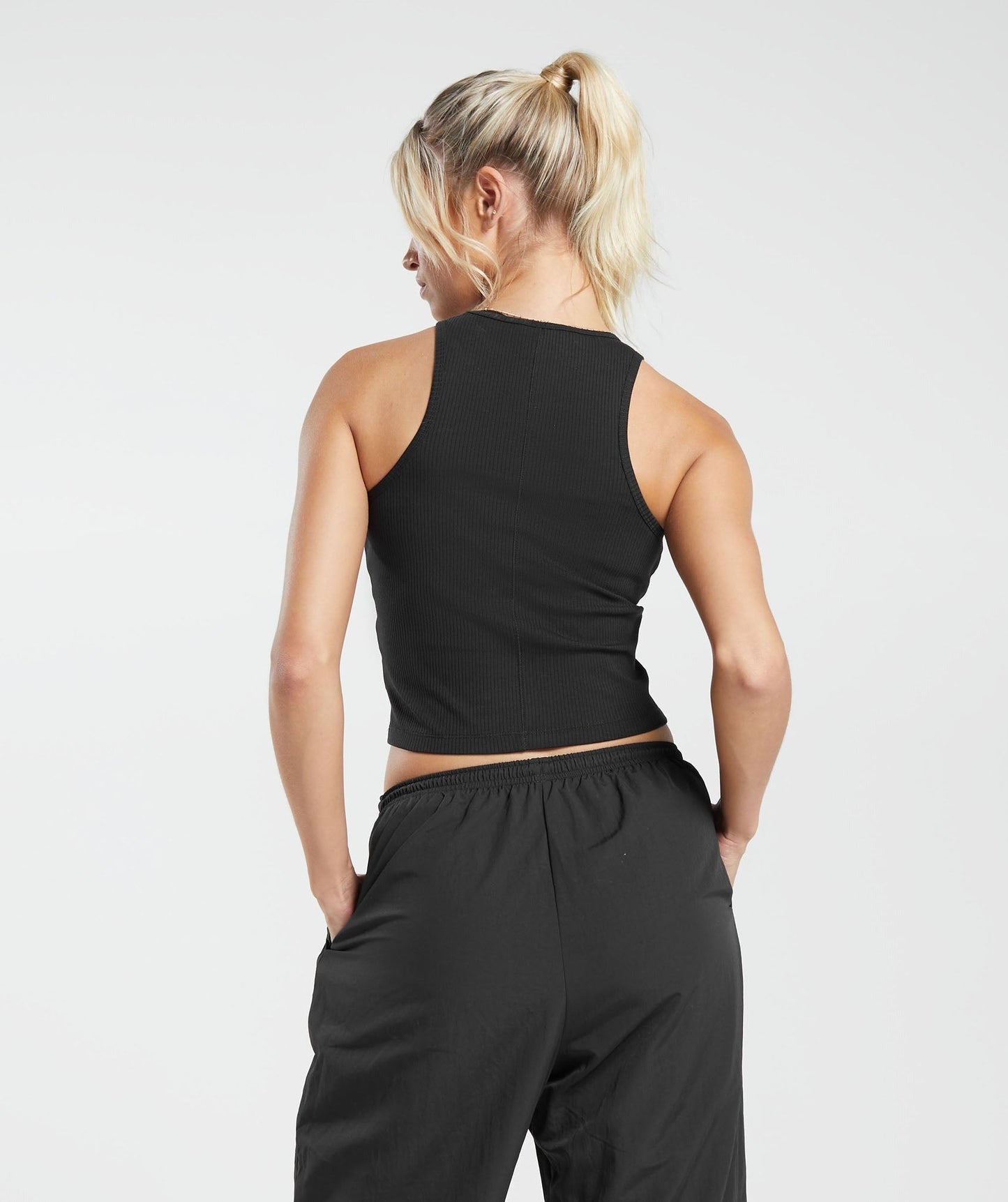 Gymshark Cotton Rib Midi Tank - Black