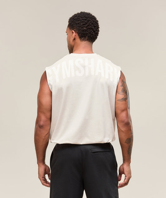 Gymshark Power Cut Off Tank - Oat White