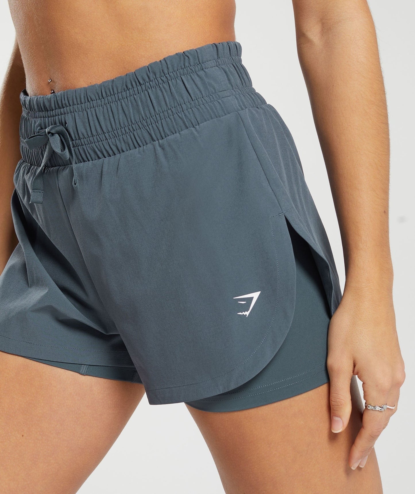 Gymshark Running 2 In 1 Shorts - Titanium Blue