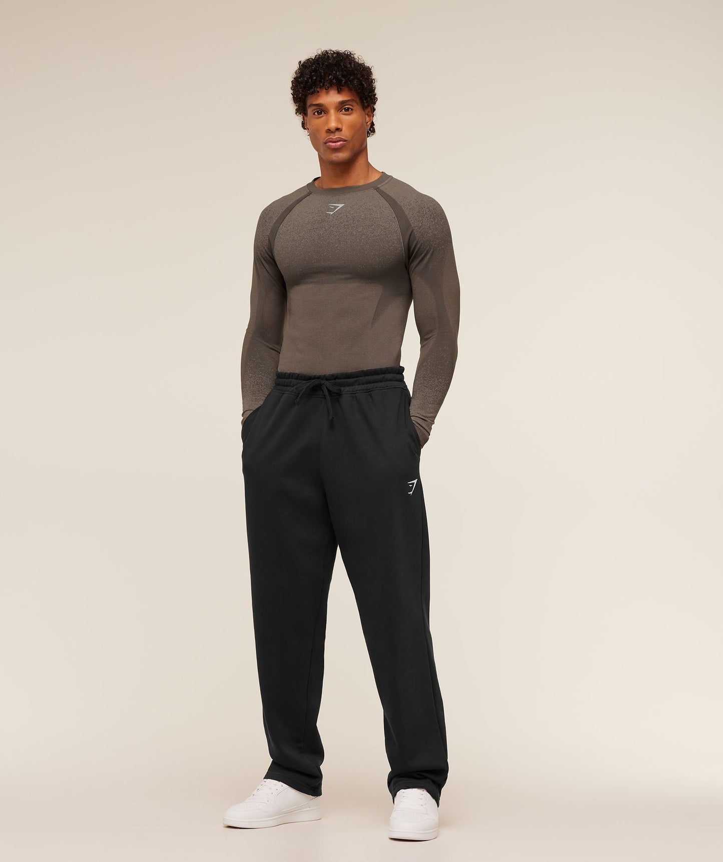 Gymshark Shadow Seamless Long Sleeve T-Shirt - Camo Brown