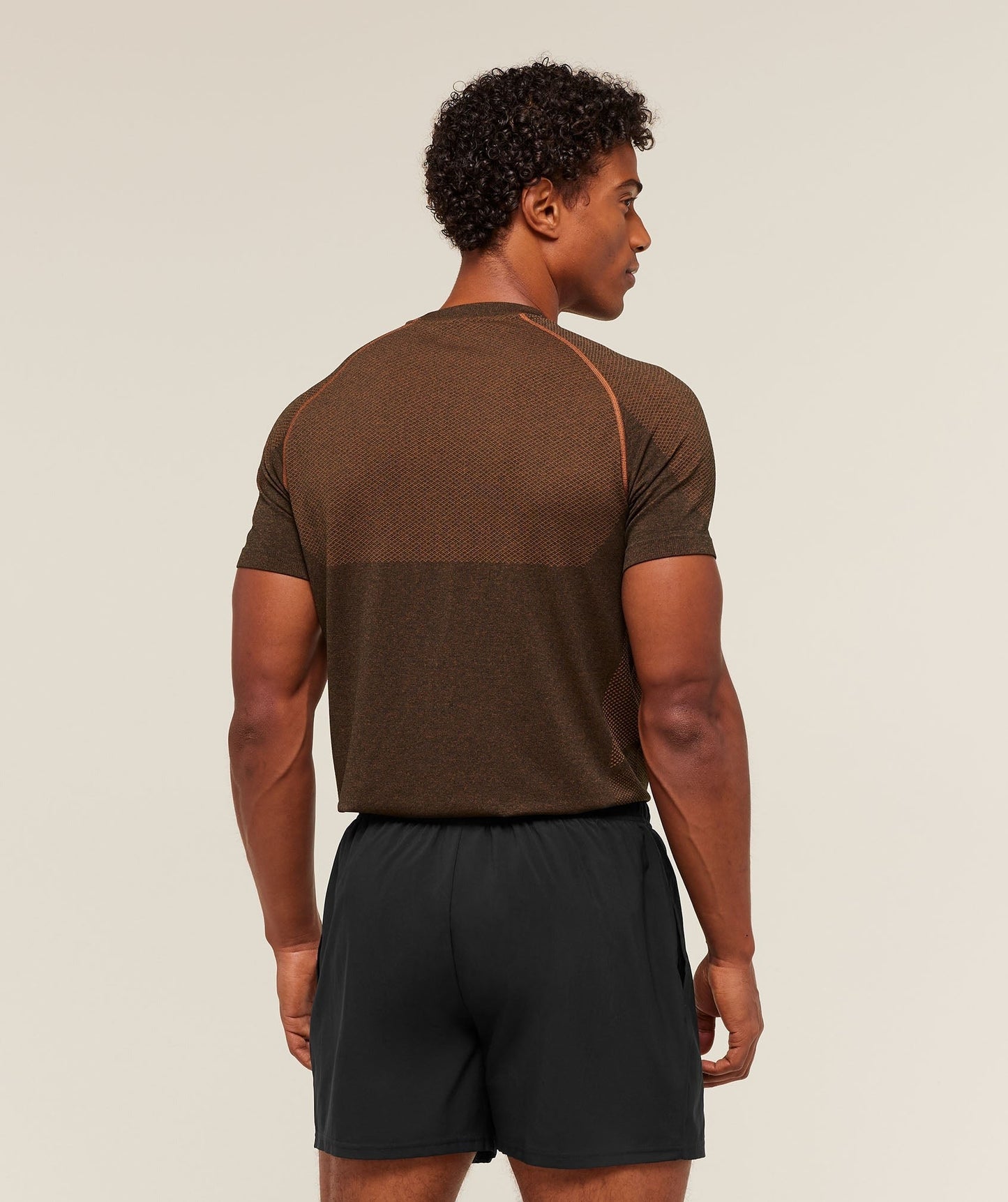 Gymshark Vital Seamless T-Shirt - Black/Spiced Brown