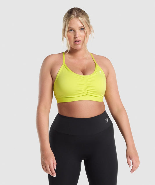 Gymshark Ruched Sports Bra - Yellow