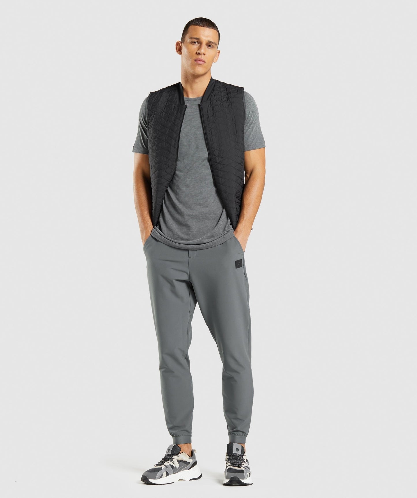 Gymshark Retake Seamless T-Shirt - Black/Charcoal Marl