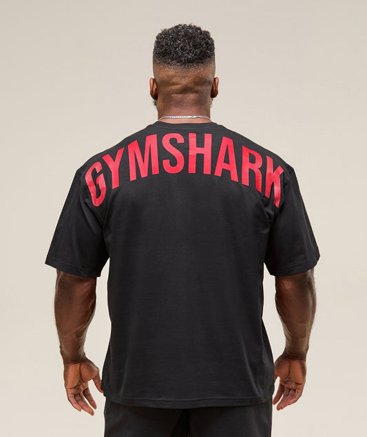 Gymshark Power T-Shirt - Black/Conditioning Red