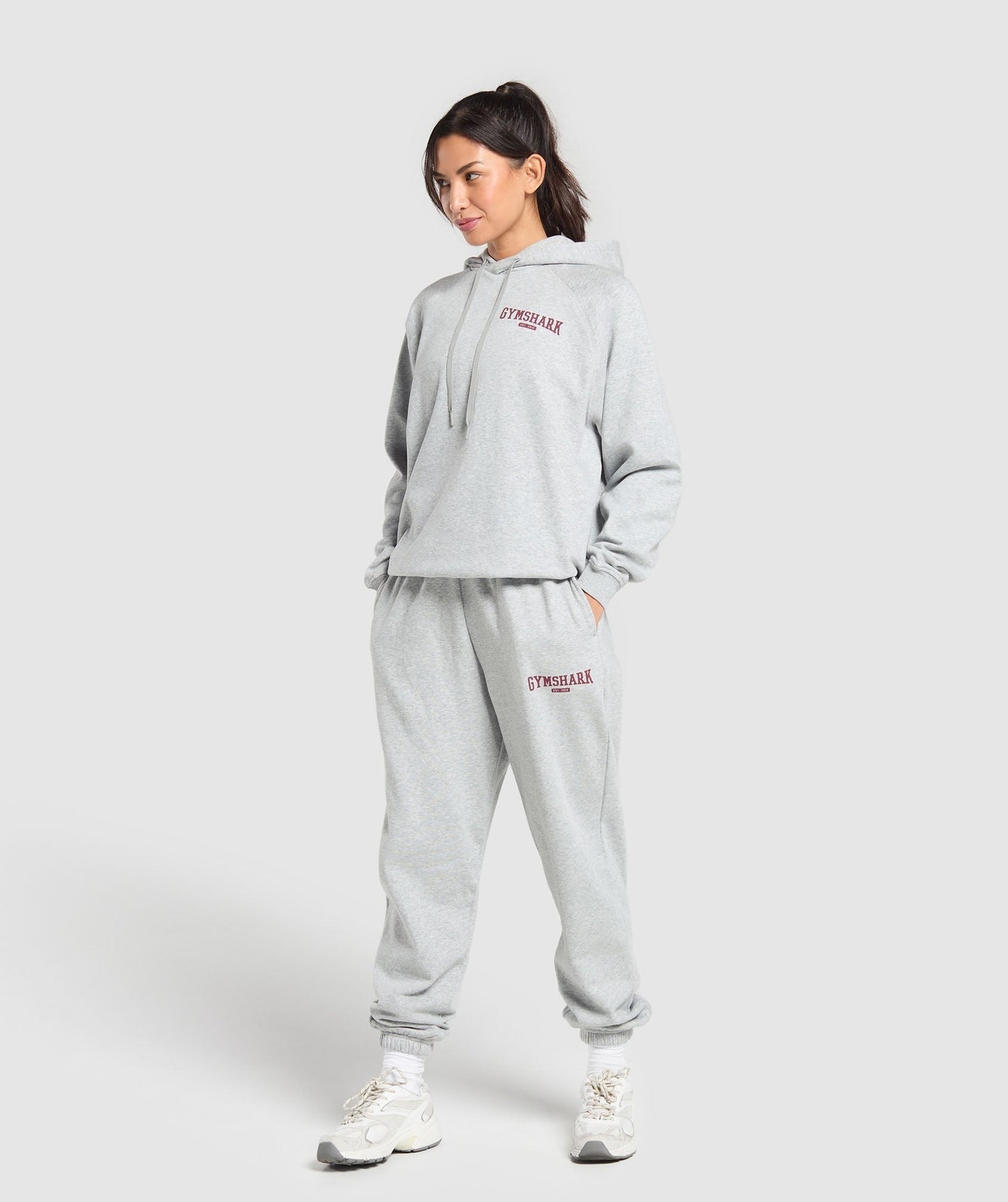 Gymshark Collegiate Lifestyle Hoodie - Light Grey Core Marl
