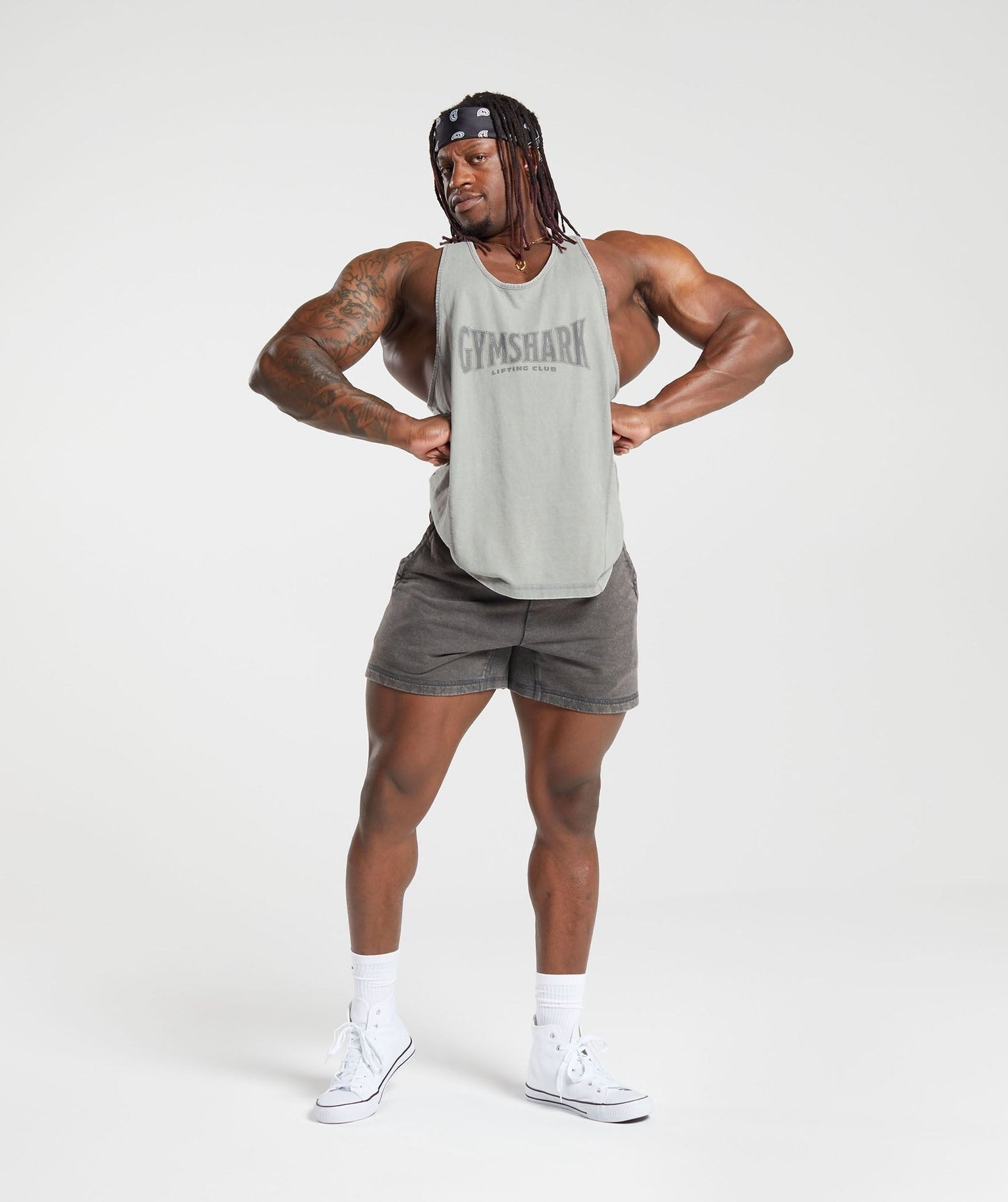 Gymshark Heritage Washed Stringer - Smokey Grey