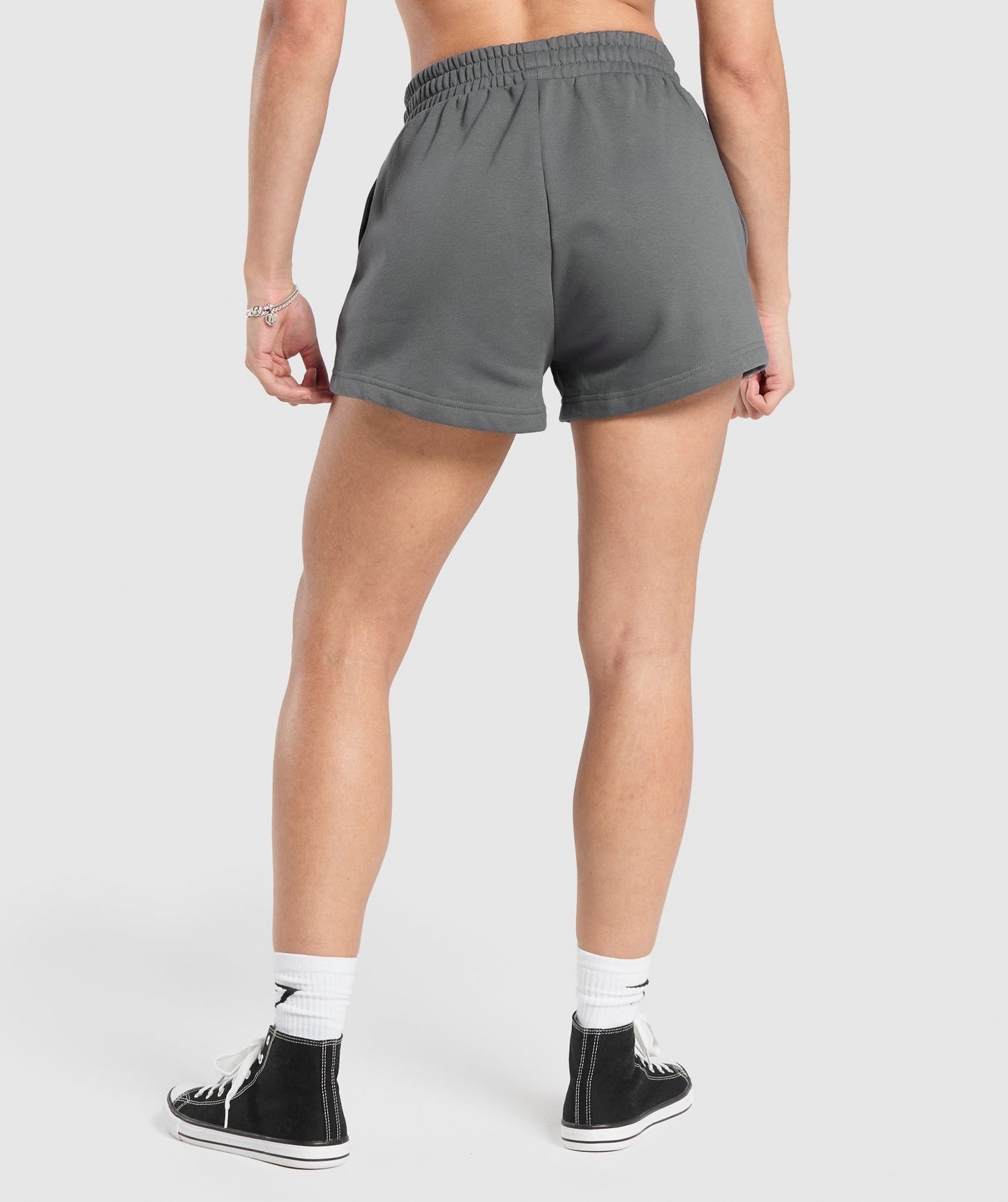 Gymshark Strong Girl Lifting Club Graphic Shorts - Pitch Grey