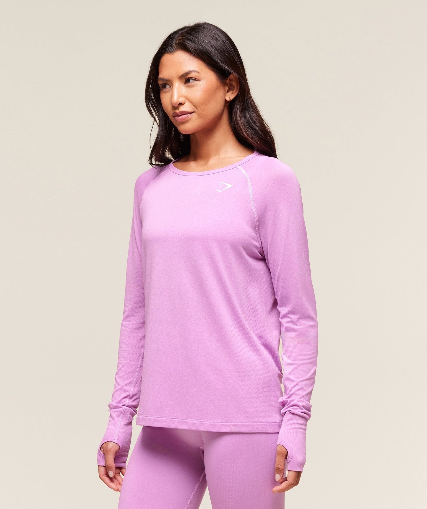 Gymshark Vital Seamless Light Long Sleeve Top - Sour Pink Marl