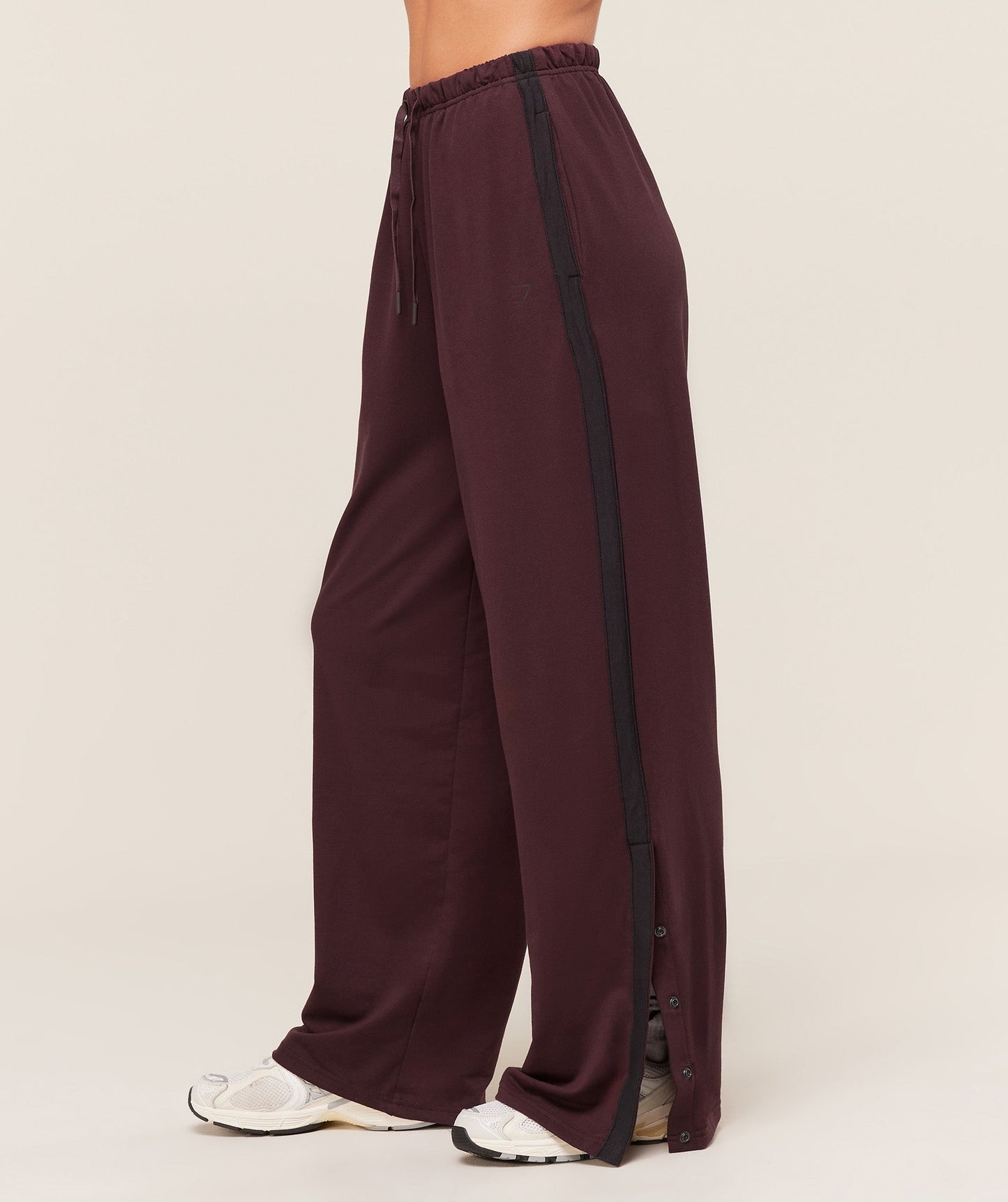 Gymshark Retro Stripe Snap Pants - Cherry Purple/Black