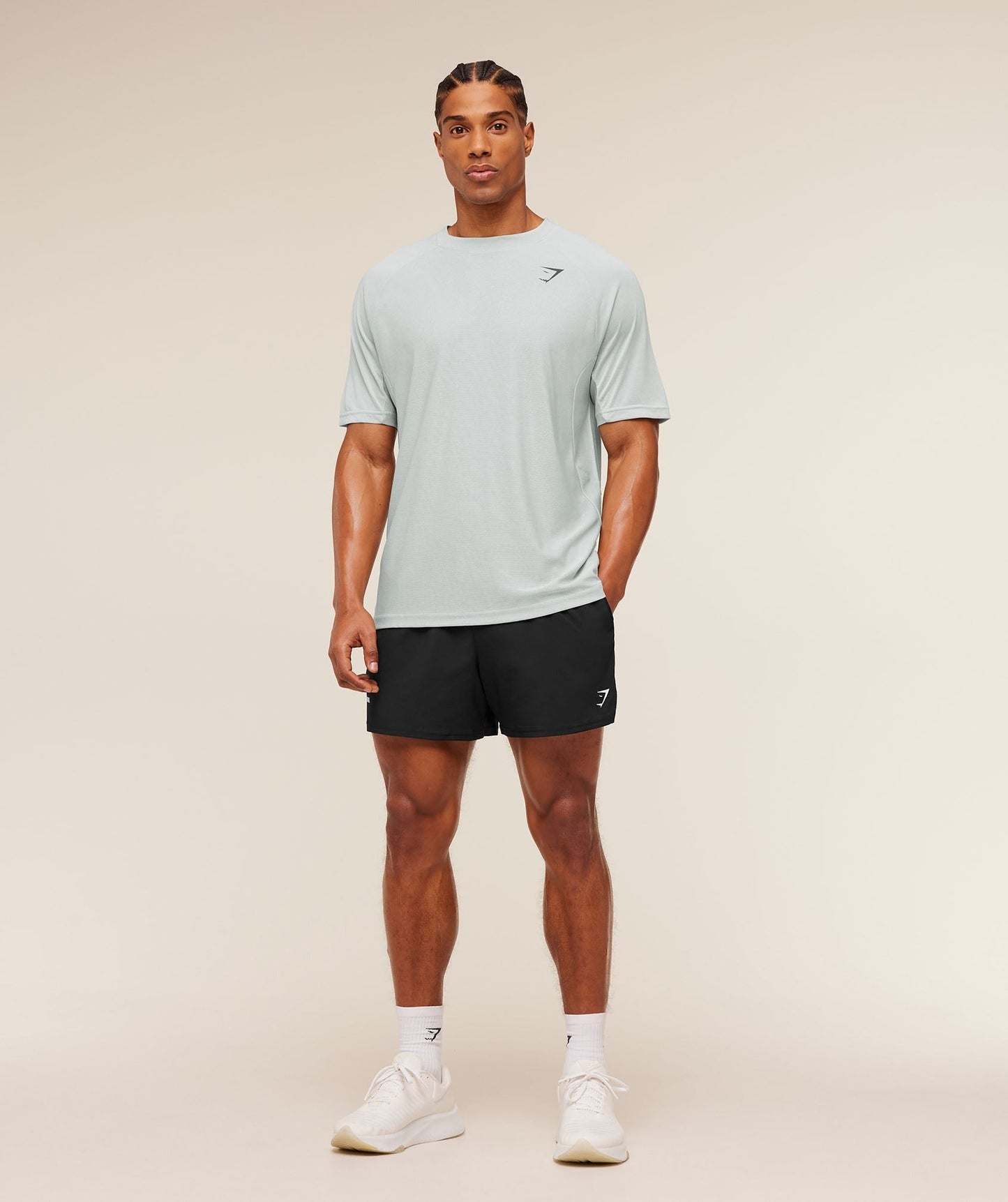 Gymshark Weekend T-Shirt - Light Grey/White