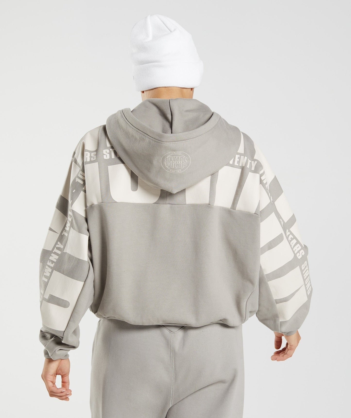 Gymshark GS10 Year Hoodie - Ecru Brown