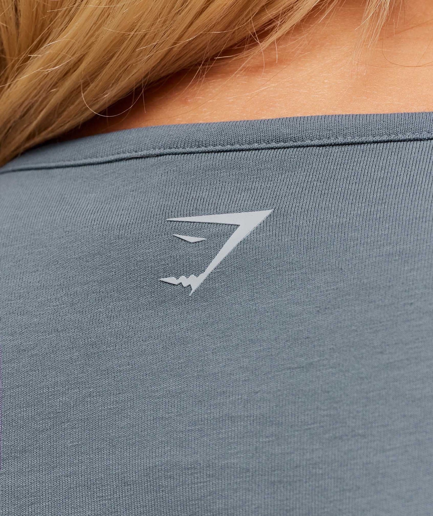 Gymshark Embroidered Logo Crop Top - Iron Blue