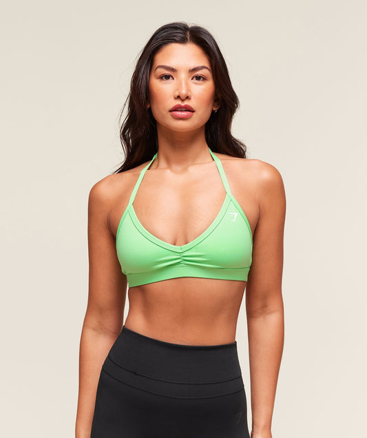 Gymshark Minimal Halterneck Sports Bra - Active Green
