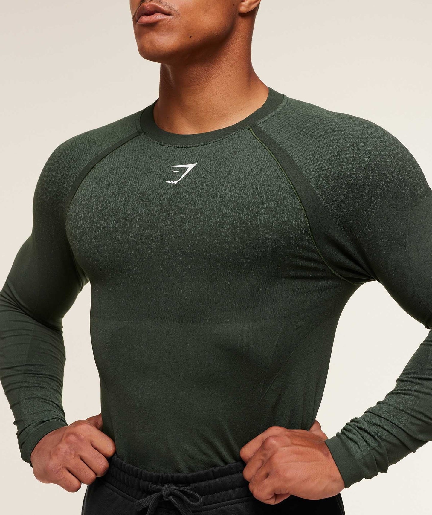 Gymshark Shadow Seamless Long Sleeve T-Shirt - Trail Green