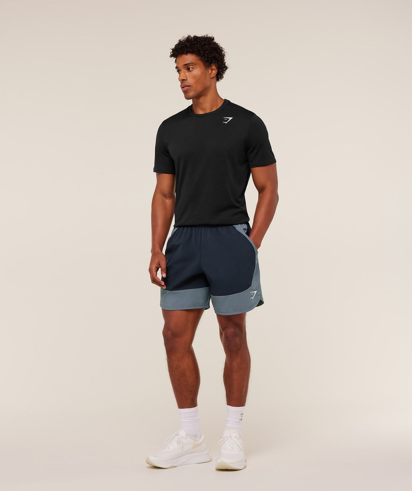 Gymshark Sport 25 Block 7" Shorts - Heavy Blue/Iron Blue