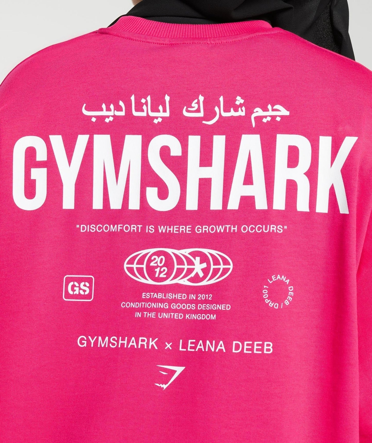 Gymshark GS X Leana Deeb Graphic Oversized Long Sleeve Top - Impact Pink