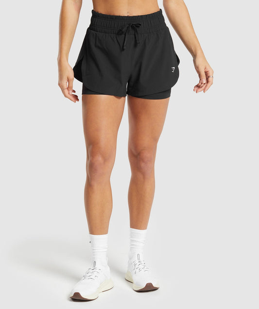 Gymshark Running 2 In 1 Shorts - Black