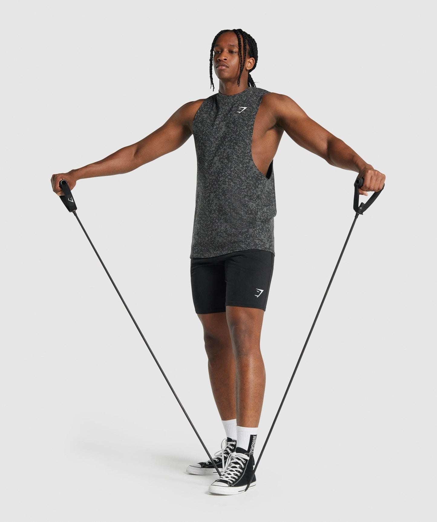 Gymshark Critical 2.0 Drop Arm Tank - Charcoal Print