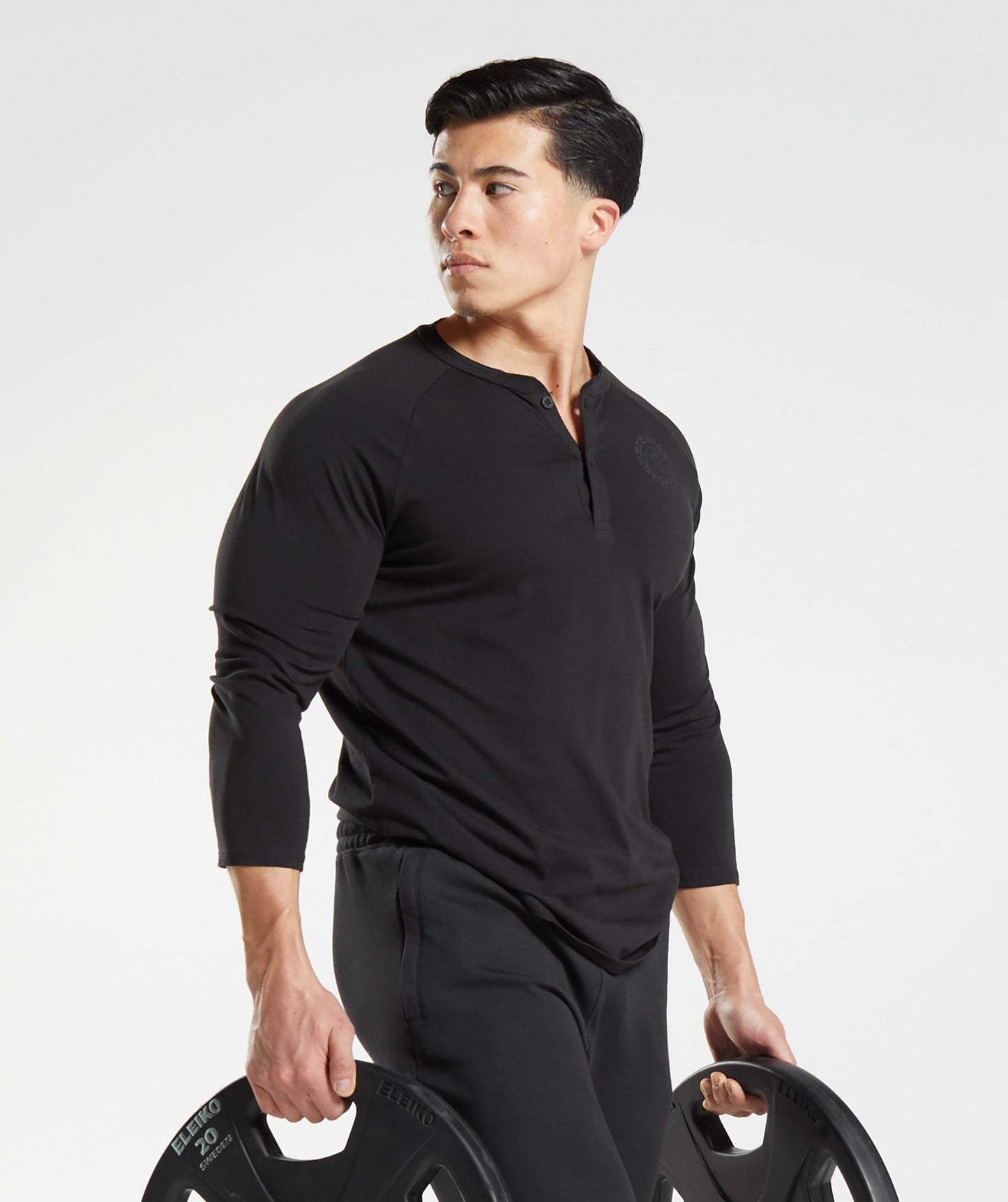 Gymshark Legacy Henley Top - Black