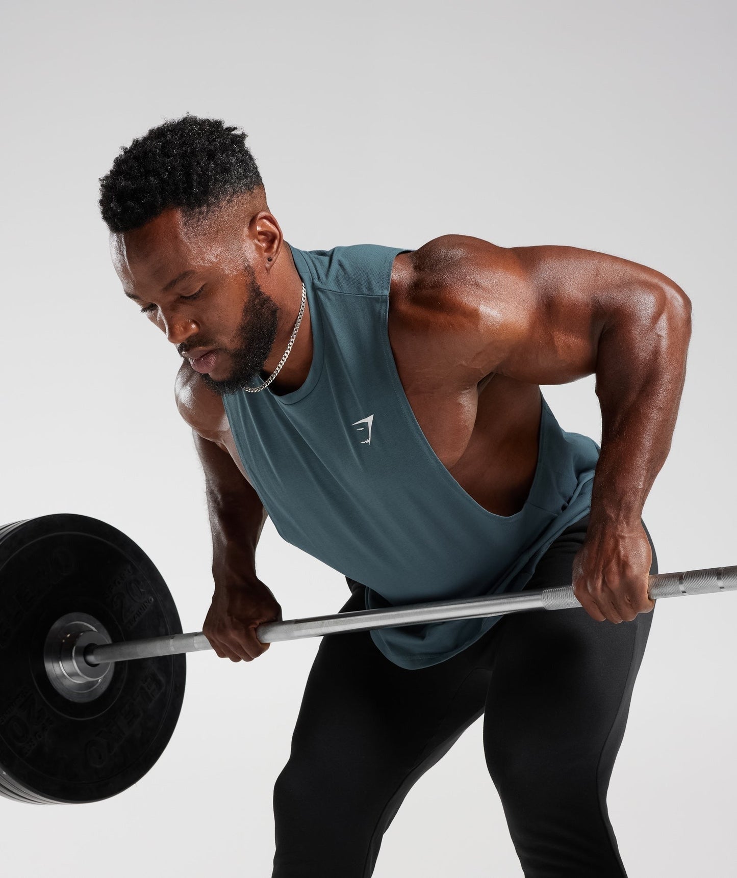 Gymshark React Drop Arm Tank - Denim Teal