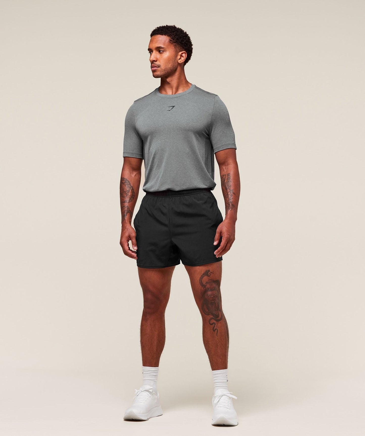 Gymshark Lightweight Seamless T-Shirt - Light Grey/Smokey Grey