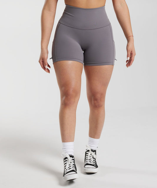 Gymshark Legacy Ruched Tight Shorts - Titanium Grey