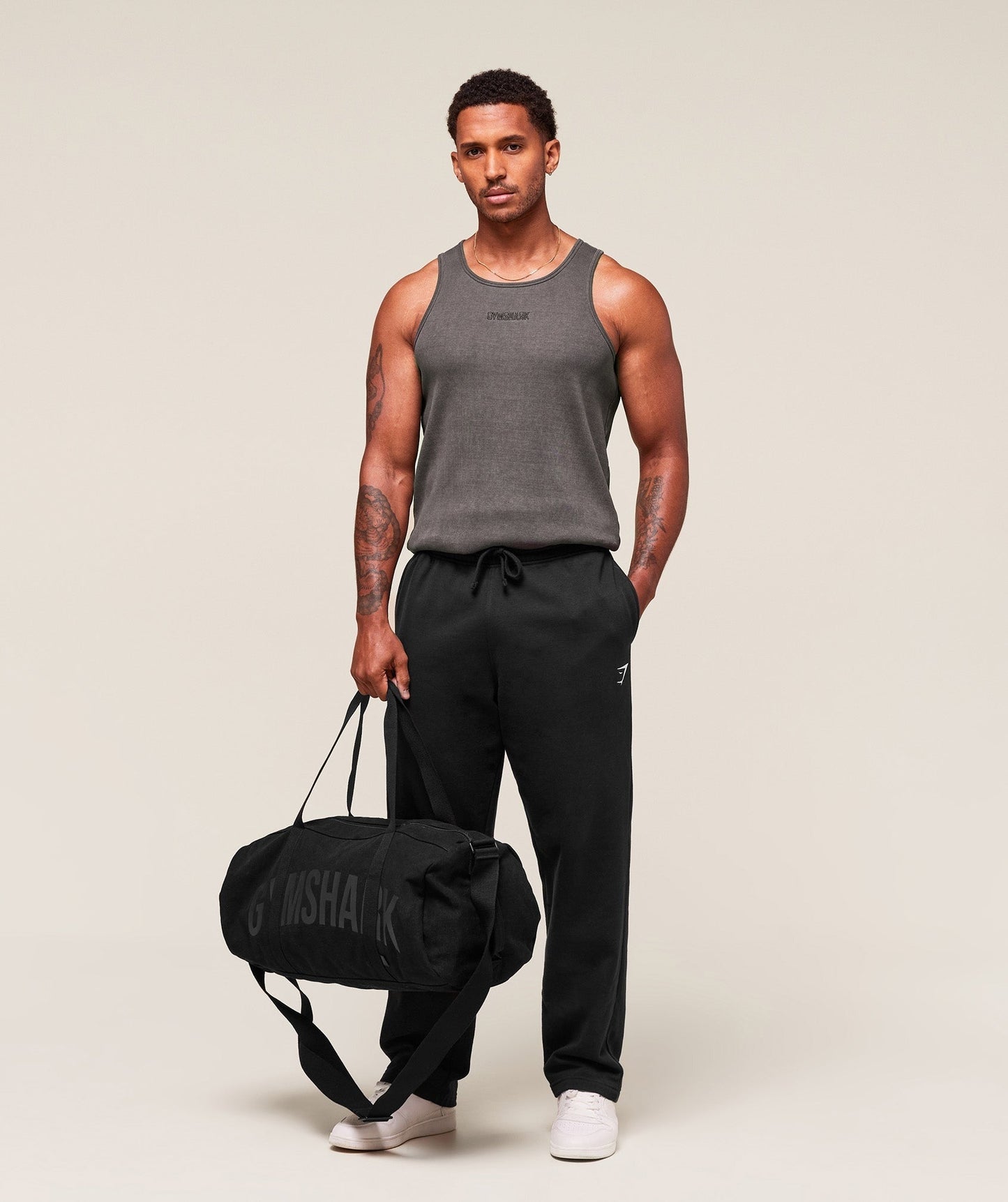 Gymshark Washed Premium Ribbed Tank - Onyx Grey