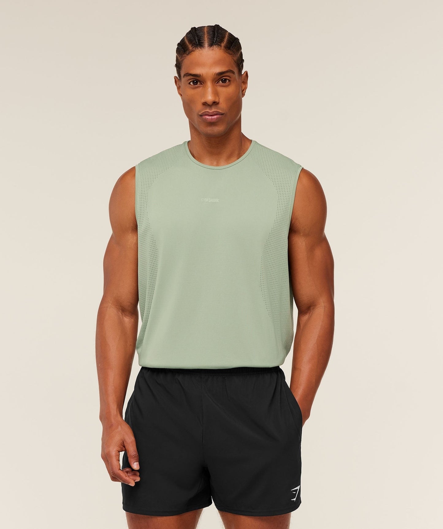 Gymshark Distance Seamless Tank - Haze Green / Haze Green