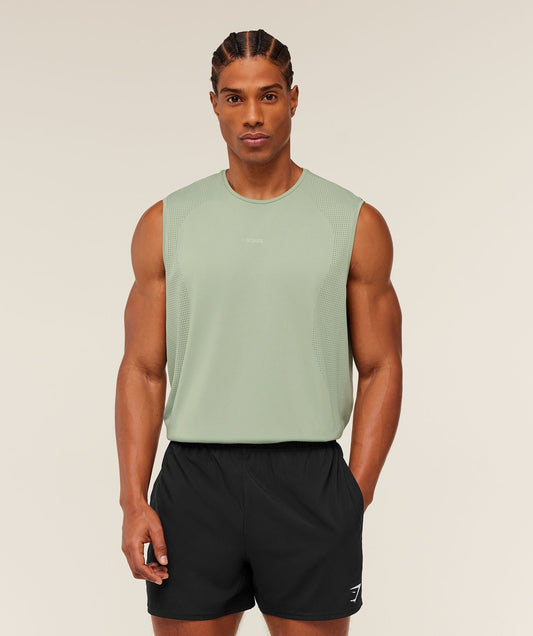 Gymshark Distance Seamless Tank - Haze Green / Haze Green