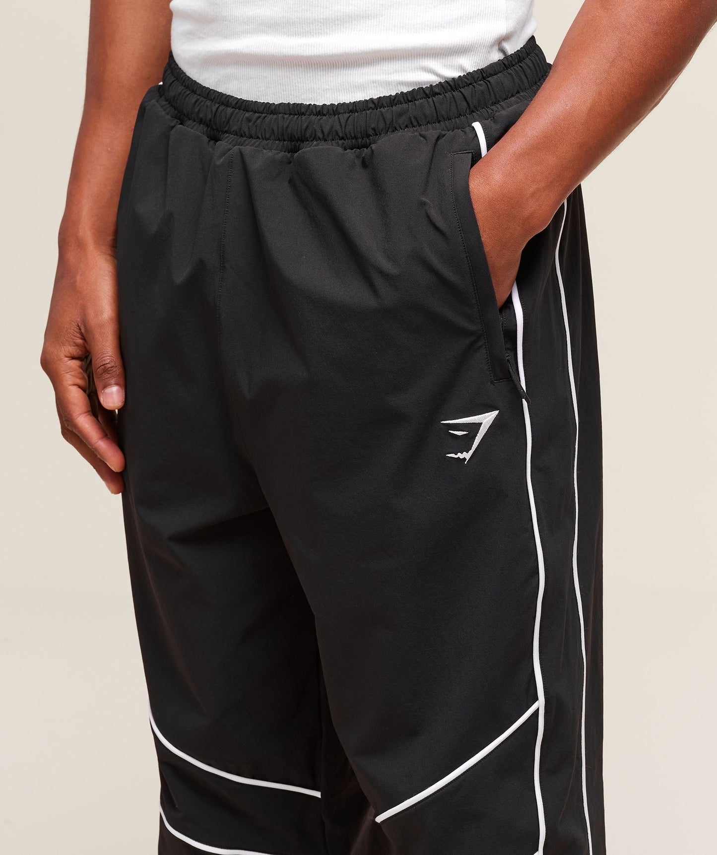 Gymshark Retro Crinkle Track Pants - Black