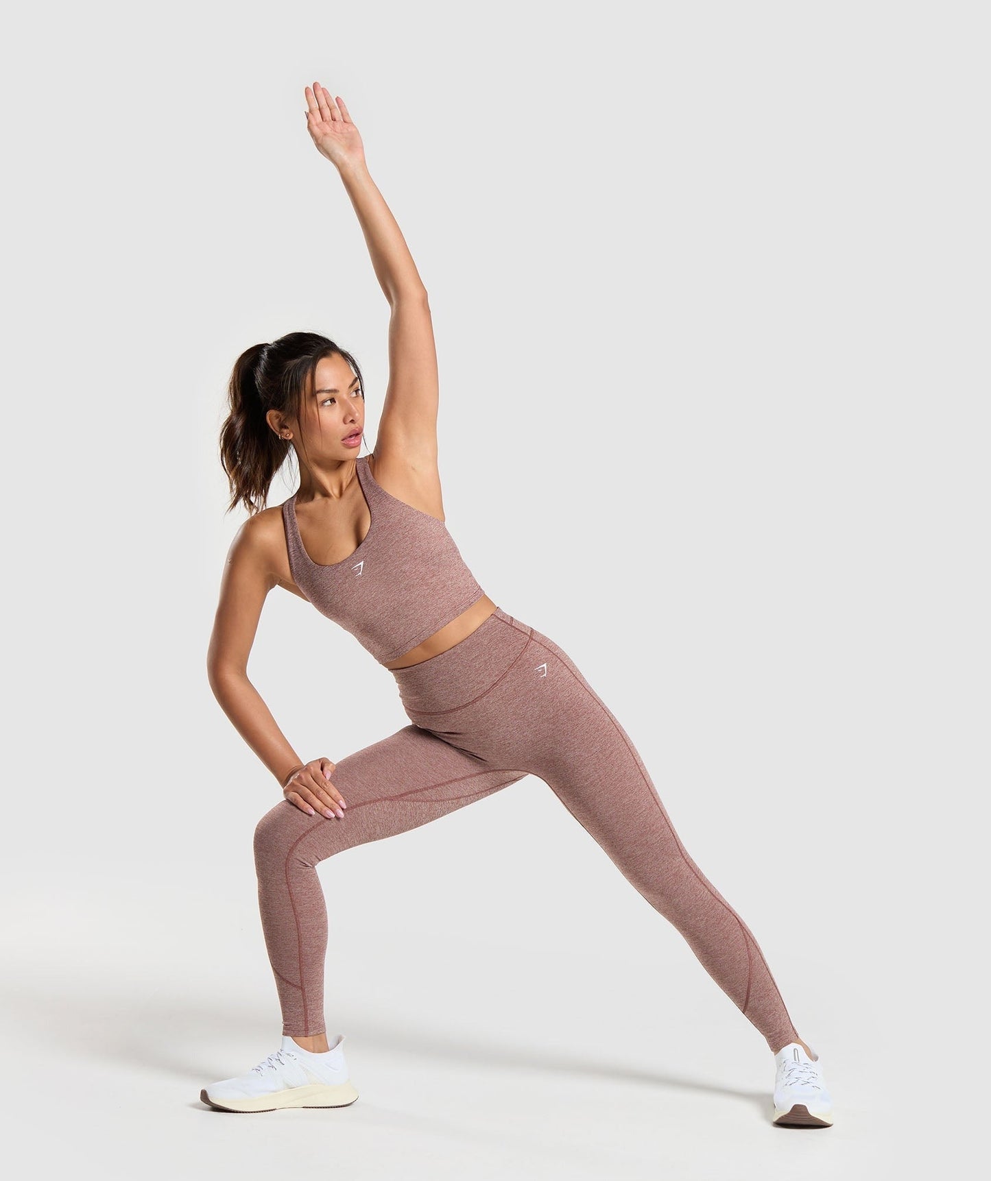 Gymshark Heart Marl Leggings - Rust Brown