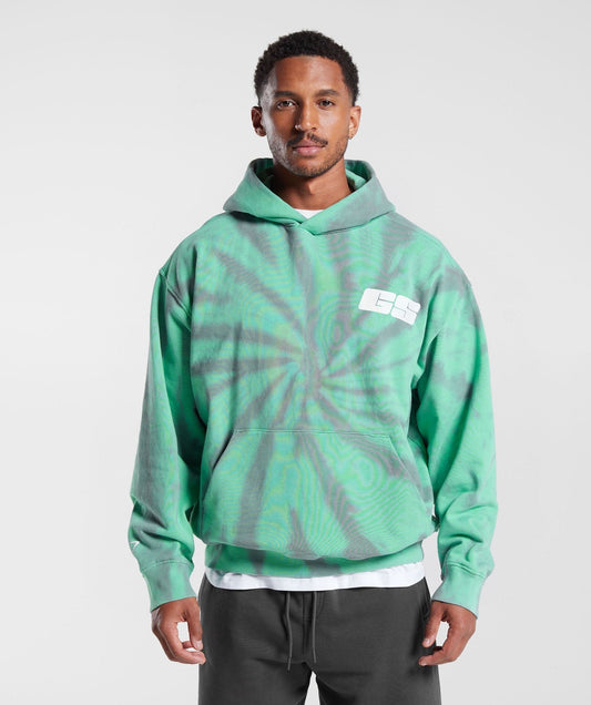 Gymshark Rest Day Hoodie - Oxidized Green/Silhouette Grey/Spiral Optic Wash