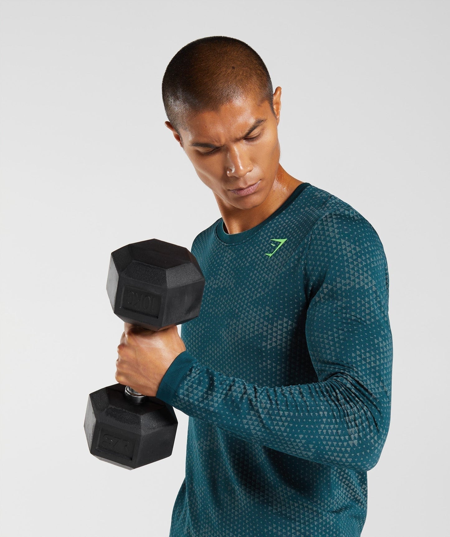 Gymshark Sport Seamless Long Sleeve T-Shirt - Winter Teal/Slate Blue
