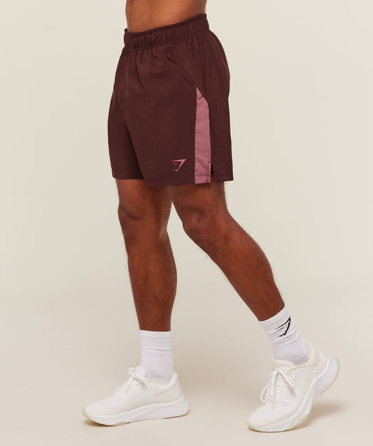 Gymshark Sport 7" Shorts - Rich Maroon/Reset Pink