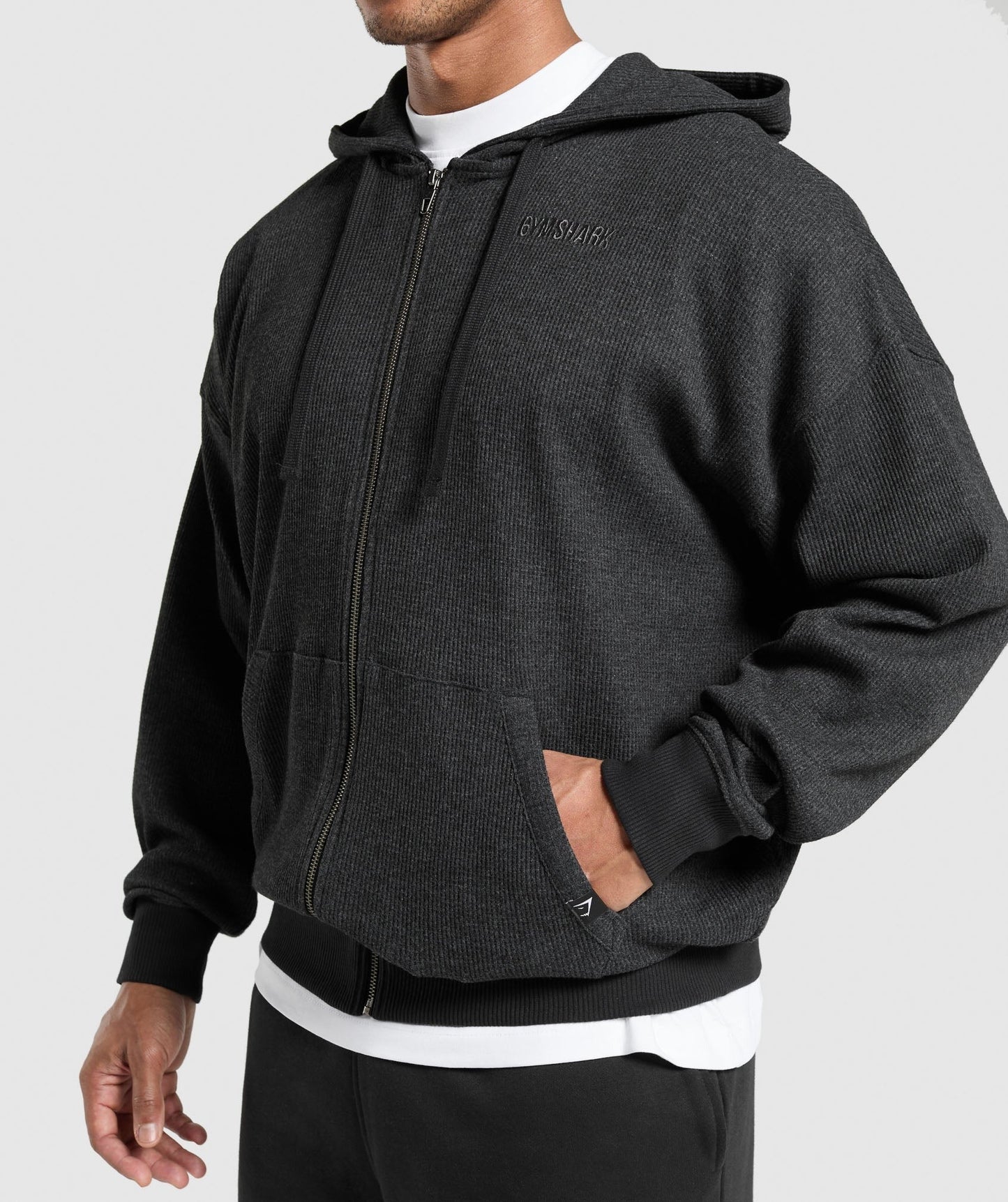 Gymshark Waffle Zip Hoodie - Black